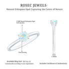 Certified Real Ethiopian Opal October Birthstone Ring AAA - Rosec Jewels