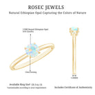 Certified Real Ethiopian Opal October Birthstone Ring AAA - Rosec Jewels