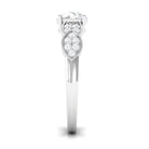 Classic Round Zirconia Engagement Ring with Side Stones AAAA - Rosec Jewels