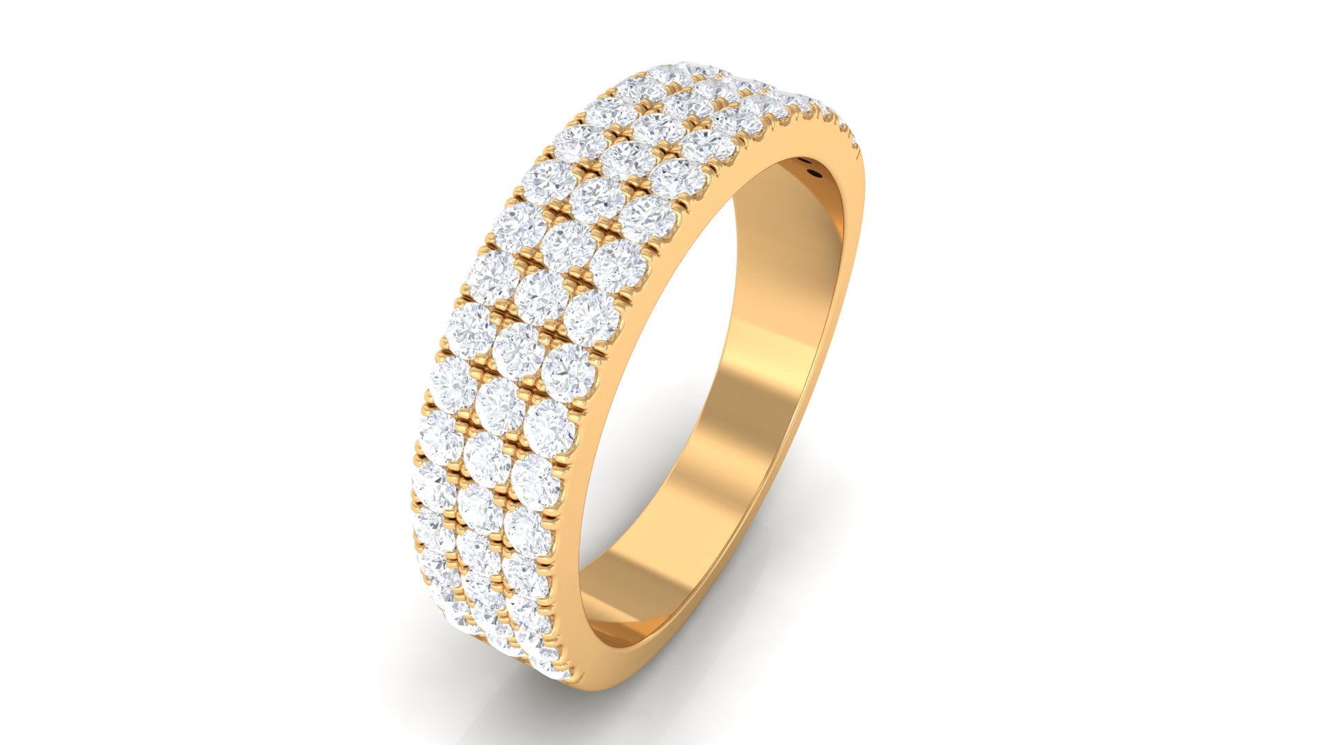 1.50 CT Certified Zircon Semi Eternity Ring in Pave Setting AAAA - Rosec Jewels
