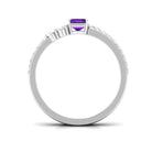 Natural 1.4 Carat Emerald Cut Amethyst Diamond Wedding Bridal Ring Set AAA - Rosec Jewels