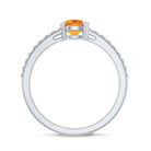 Rosec Jewels-Natural Citrine Promise Ring with Diamond