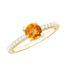 Rosec Jewels-Natural Citrine Promise Ring with Diamond