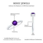 Genuine Amethyst Promise Ring with Diamond for Women AAA - Rosec Jewels