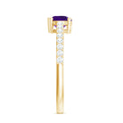 Genuine Amethyst Promise Ring with Diamond for Women AAA - Rosec Jewels
