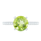 Natural 2 Carat Peridot Engagement Ring with Diamond AAA - Rosec Jewels