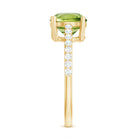 Natural 2 Carat Peridot Engagement Ring with Diamond AAA - Rosec Jewels