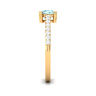 Designer Set Aquamarine Solitaire Engagement Ring with Diamond AAA - Rosec Jewels