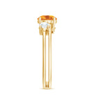 Real Citrine Diamond Double Band Engagement Ring AAA - Rosec Jewels