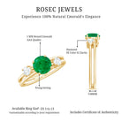 Natural Emerald Diamond Three Stone Engagement Ring AAA - Rosec Jewels
