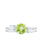 2 Carat Peridot Double Band Engagement Ring with Diamond AAA - Rosec Jewels