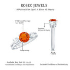 Rosec Jewels-Double Band Engagement Ring with Fire Opal and Diamond