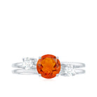 Rosec Jewels-Double Band Engagement Ring with Fire Opal and Diamond