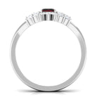 Genuine Garnet Diamond Emerald Cut Engagement Wedding Ring Set of 2 AAA - Rosec Jewels