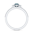 4X6mm Emerald Cut London Blue Topaz Wedding Ring Set with Diamond Band AAA - Rosec Jewels