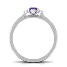 Real 1.4 Carat Amethyst Emerald Cut Engagement Wedding Ring Set with Diamond AAA - Rosec Jewels