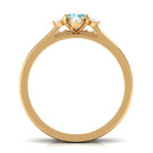 Emerald Cut Genuine Aquamarine and Diamond Designer Engagement Ring Set AAA - Rosec Jewels