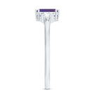 1.4 Carat Amethyst Emerald Cut Engagement Ring with Diamond AAA - Rosec Jewels
