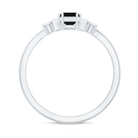 Rosec Jewels-Emerald Cut Black Onyx Engagement Ring with Diamonds