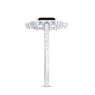 Vintage Style 1.6 Carat Lab Grown Black and White Diamond Emerald Cut Engagement Ring AAAA ( Synthetic ) - Rosec Jewels