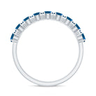 London Blue Topaz Half Eternity Band with Certificate AAA - Rosec Jewels