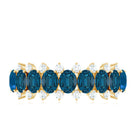London Blue Topaz Half Eternity Band with Certificate AAA - Rosec Jewels