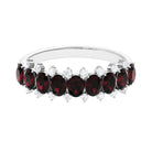 Real Garnet Diamond Half Eternity Wedding Anniversary Ring AAA - Rosec Jewels