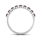 Real Garnet Diamond Half Eternity Wedding Anniversary Ring AAA - Rosec Jewels