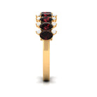 Real Garnet Diamond Half Eternity Wedding Anniversary Ring AAA - Rosec Jewels
