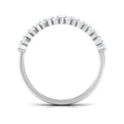 2.5 CT Moonstone and Diamond Semi Eternity Ring AAA - Rosec Jewels