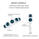Round London Blue Topaz and Diamond Half Eternity Band AAA - Rosec Jewels