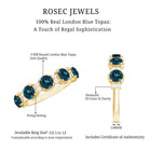 Round London Blue Topaz and Diamond Half Eternity Band AAA - Rosec Jewels