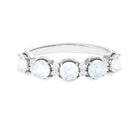 2 CT Genuine Moonstone and Diamond Half Eternity Ring AAA - Rosec Jewels