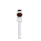 Rosec Jewels-Certified Real Garnet Diamond Heart Eternity Ring for Anniversary