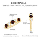Rosec Jewels-Certified Real Garnet Diamond Heart Eternity Ring for Anniversary