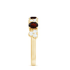 Rosec Jewels-Certified Real Garnet Diamond Heart Eternity Ring for Anniversary