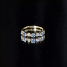 Aquamarine and Diamond Heart Shape Eternity Ring AAA - Rosec Jewels