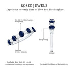 Natural Oval Blue Sapphire Diamond Half Eternity Ring for Women AAA - Rosec Jewels