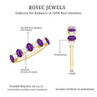 Natural Oval Amethyst Diamond Half Eternity Ring for Women AAA - Rosec Jewels