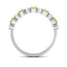 1.50 CT Alternate Peridot and Diamond Half Eternity Ring AAA - Rosec Jewels