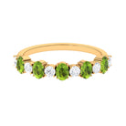 1.50 CT Alternate Peridot and Diamond Half Eternity Ring AAA - Rosec Jewels