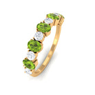 1.50 CT Alternate Peridot and Diamond Half Eternity Ring AAA - Rosec Jewels
