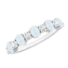 1.5 CT Alternate Moonstone and Diamond Semi Eternity Ring AAA - Rosec Jewels