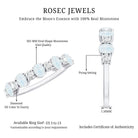 1.5 CT Alternate Moonstone and Diamond Semi Eternity Ring AAA - Rosec Jewels
