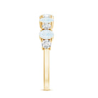 1.5 CT Alternate Moonstone and Diamond Semi Eternity Ring AAA - Rosec Jewels