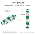 Natural Emerald and Moissanite Designer Eternity Band AAA - Rosec Jewels