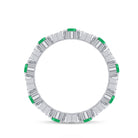 Natural Emerald and Moissanite Designer Eternity Band AAA - Rosec Jewels