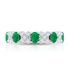 Natural Emerald and Moissanite Designer Eternity Band AAA - Rosec Jewels