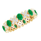 Natural Emerald and Moissanite Designer Eternity Band AAA - Rosec Jewels