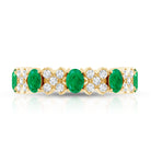 Natural Emerald and Moissanite Designer Eternity Band AAA - Rosec Jewels